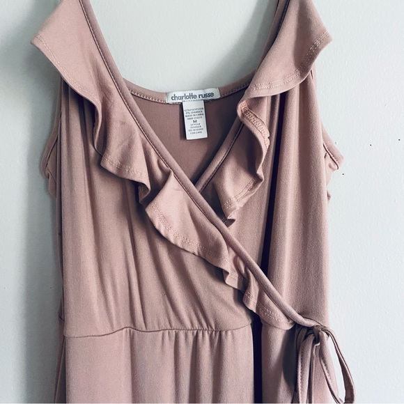 Charlotte Russe Women's Mauve Pink Tank Top Maxi Dress with Ruffles Size Medium - Picture 3 of 10